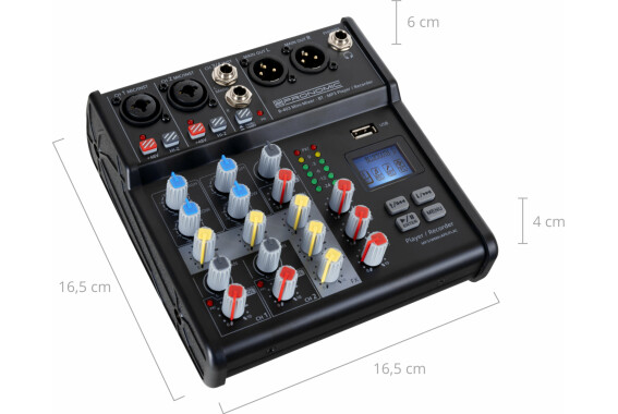 Pronomic B 403 Mini Mixer Mezclador De Audio 4 Canales Con Bluetooth Y