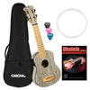 Cascha 2315E Bamboo Sopran Ukulele Graphite Set
