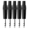 Pronomic JPLUG Black Stereo Jack Plugs 5-Pack