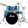 XDrum Semi 22" Standard Batterie Satin Blue Sparkle Set incl. Support Galgen + Cymbale Crash