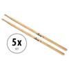 5 Paar XDrum Schlagzeug Sticks 7A Wood Tip
