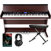 FunKey DP-88 II Digitalpiano braun Set mit Keyboardbank, Kopfhörer und Klavierschule