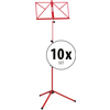 Classic Cantabile 100 Muziekstandaard Medium Rood 10x Set