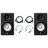 Yamaha HS5 Moniteur De Studio Actif 45 W + 25 W Ensemble Avec 2x Câbles XLR Et Câble Adaptateur XLR-Jack