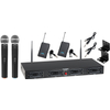 McGrey UHF-2V2I Quad Funkmikrofonset mit 2x Handmikrofon und 2x Lavaliermikrofon 50m  - Retoure (Verpackungsschaden)