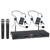 McGrey UHF-2V2H Set Microphone Sans Fil Quad avec 2 Micros Main, 2 Casques et Émetteurs Ceinture