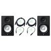 Yamaha HS7 Moniteur De Studio Actif Ensemble 60 W + 35 W Avec 2 Câbles XLR Et Câble Adaptateur XLR-Jack