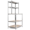 Stagecaptain WBR-175 SR Werkbankrek met houten planken zilver