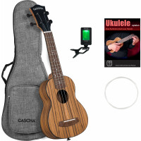 Cascha Sopran Ukulele Zebra Wood Set