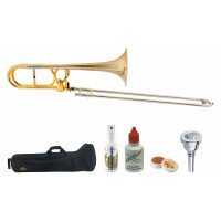 Lechgold QP-18GL Trombone Ténor Laiton Doré Deluxe Set