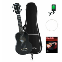 Dimavery UK-200 Sopran-Ukulele Schwarz Set