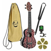 Ortega K2SS-RKC Keiki Superscale Ukulele Pack Red Kaleidoscope