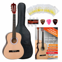 Classic Cantabile guitarra de concierto 3/4 set para principiantes incl. accesorios de 4 piezas