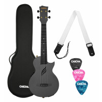 Cascha HH 2258E Carbon Fibre E-Ukulele Set mit Tonabnehmer, Schwarz - Retoure (Zustand: sehr gut)