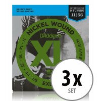 D'Addario EXL117 Medium Top/Extra-Heavy Bottom 3x Set