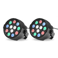 2x Showlite SPS-121 LED Smart Party Spot 1W RGBW