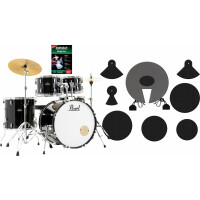 Pearl RS525SC/C31 Roadshow Drumset Jet Black Beginner Set