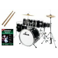 XDrum Junior Pro Kinder Schlagzeug Black inkl. Schule