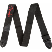 Fender Logo Strap Black with Red Logo