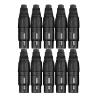 Pronomic Set de prises XLR-femelle. 10 pièces noires