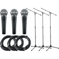 Shure SM 58-LCE Mikrofon 3er Set