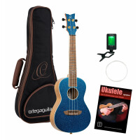 Ortega RUEL-MBL Element Serie Konzert Ukulele Metallic Blue Set