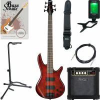 Ibanez GSR205SM-CNB E-Bass Charcoal Brown Burst Starter Set