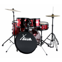 XDrum Rookie 20" Studio Schlagzeug Komplettset Ruby Red inkl. Schule