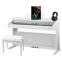 Classic Cantabile DP-A 410 WH E-Piano Weiß Hochglanz SET inkl. Bank, Kopfhörer und Schule