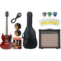 Rocktile Pro S-Red Starter Set de Guitarra Eléctrica Heritage con Accesorios y Amplificador