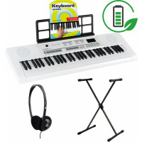 Teclado piano inalámbrico McGrey 6170 Blanco Set con soporte y auriculares