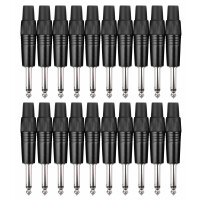 Pronomic Set de prises Jack 6.35mm 20 pièces noires