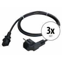 Pronomic EUIEC-1.5 set de 3x cable para conexion a red 1,5m 3x SET