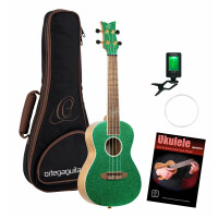 Ortega RRUEL-MGR Element Serie Konzert Ukulele Metallic Green Set