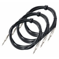 Pronomic Câble Instrument 3m noir jack. Set x 3