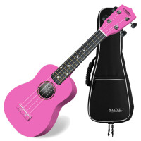 Classic Cantabile US-100 PK Sopraan Ukelele set, rose, incl. tas