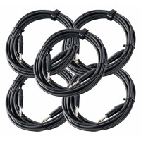 Pronomic Stage INST-6 cable de clavija jack 6 m negro, Set de 5x