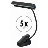 Showlite MSL-1 LED Lampada leggio spartiti nero Set 5 pezzi