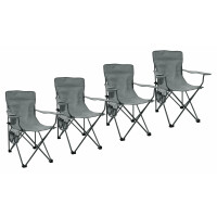 Stagecaptain CSB-5282 GY Chaise de camping fauteuil pliable chill set de 4