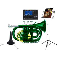 Classic Cantabile TT-400 Bb-Pockettrompet Groen Starterset