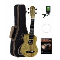 Ortega RFU10Z Ukulele Sopran Natur Zebraholz Set