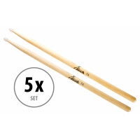 XDrum Sticks de Batterie 7A Pointe en Nylon 5 Paires