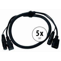 Set de 5 Pronomic Stage IECD-1 DMX câble hybride C/DMX 1m