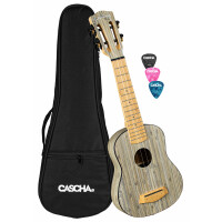 Cascha 2315 Sopran Ukulele Bamboo Graphit Bundle