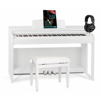 Classic Cantabile DP-230 WM Digitale Piano Wit Mat Set met Pianobank en Hoofdtelefoon