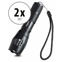 Stagecaptain TF-1000 Security Funktions LED-Taschenlampe 1000 Lumen 2er Set