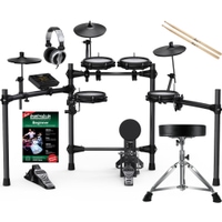 NUX DM-210 E543-Drumset Komplettset mit Kopfhörer, Hocker, Schule und Sticks