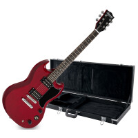 Shaman Element Series DCX-100R Set de guitarra eléctrica rojo con estuche