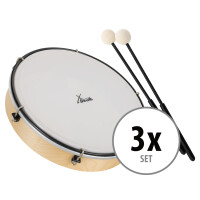 XDrum HTM-10K 10" Tamburello con pelle in plastica con Bacchette 3x Set