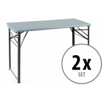 2x set Stagecaptain BBT-119 GY Hirschgarten tuintafel 119 cm grijs